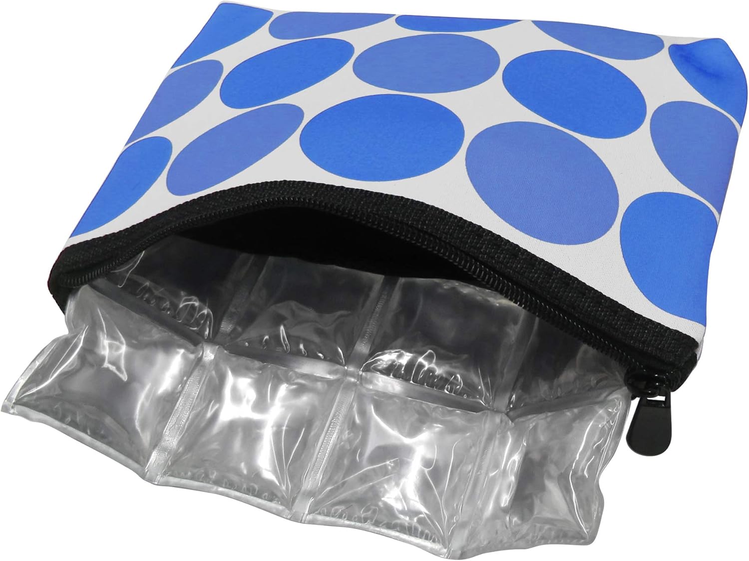 ICY-COOLS Insulin Cooler Travel Case With TSA Approved Ice Pack, Neoprene Medication Travel Organizer Bag, Small Insulated Pouch for Medicine, Lipstick, Injectables, Blue Dot