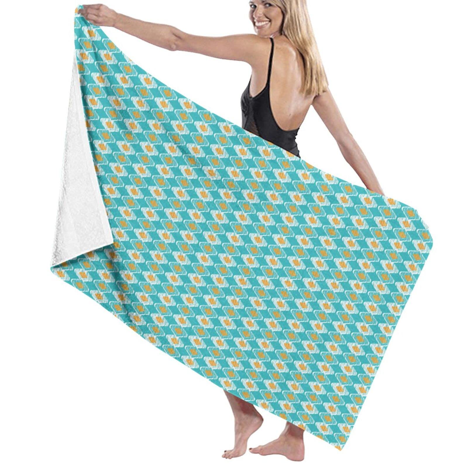 Serviette de bain Ikat 80x130 cm douce et légère pour plage