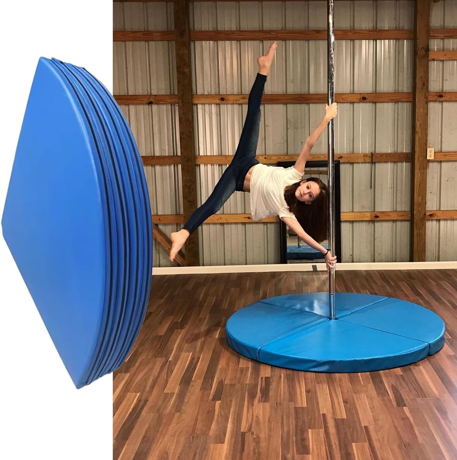 AYCDL Pole Dancing Pole for Home Dance Pole Portable Pole Crash Mat Yoga Exercise Mats Dancing Cushion for Home/Studio, 3cm/5cm/10cm Thick 45mm Spinning Dance Pole,100cm/3ft/39in-Thick 5cm/2in