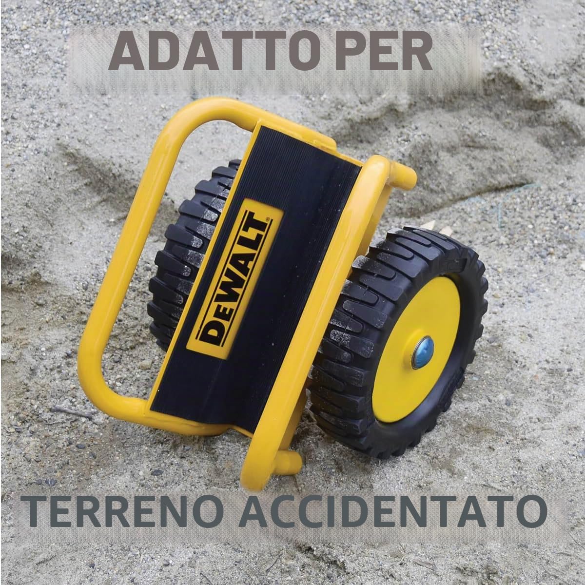 DeWalt DXWT-200 Carrello per Dischi - Carrello con Ruote Portatutto max. 500 kg - Carrello da Trasporto per Pannelli e Porte - Superficie Antiscivolo - Azione con Morsetto a Cerniera