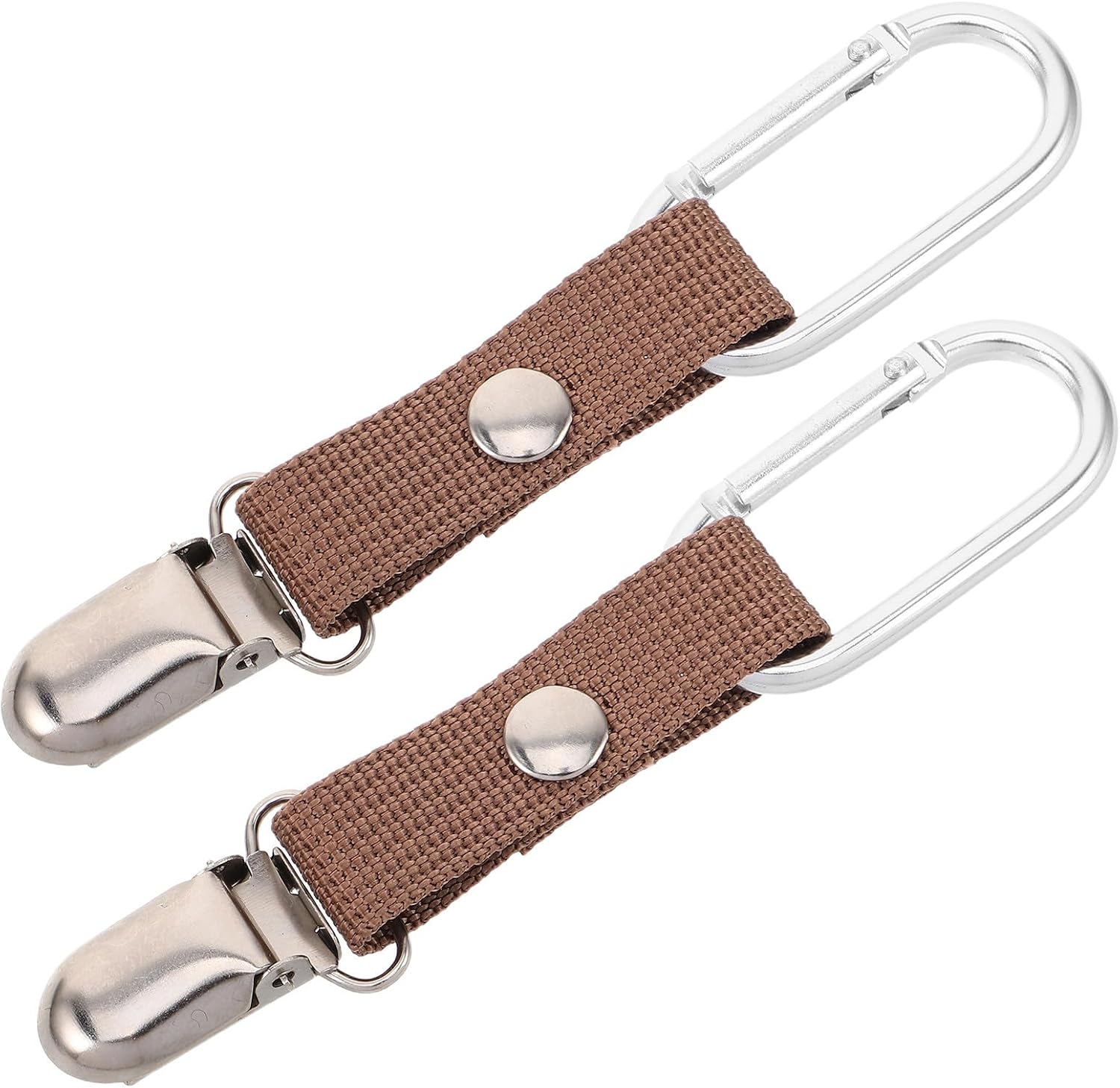 Travel Hat Clip Portable Holder 2pcs Brown Iron Aluminum Alloy