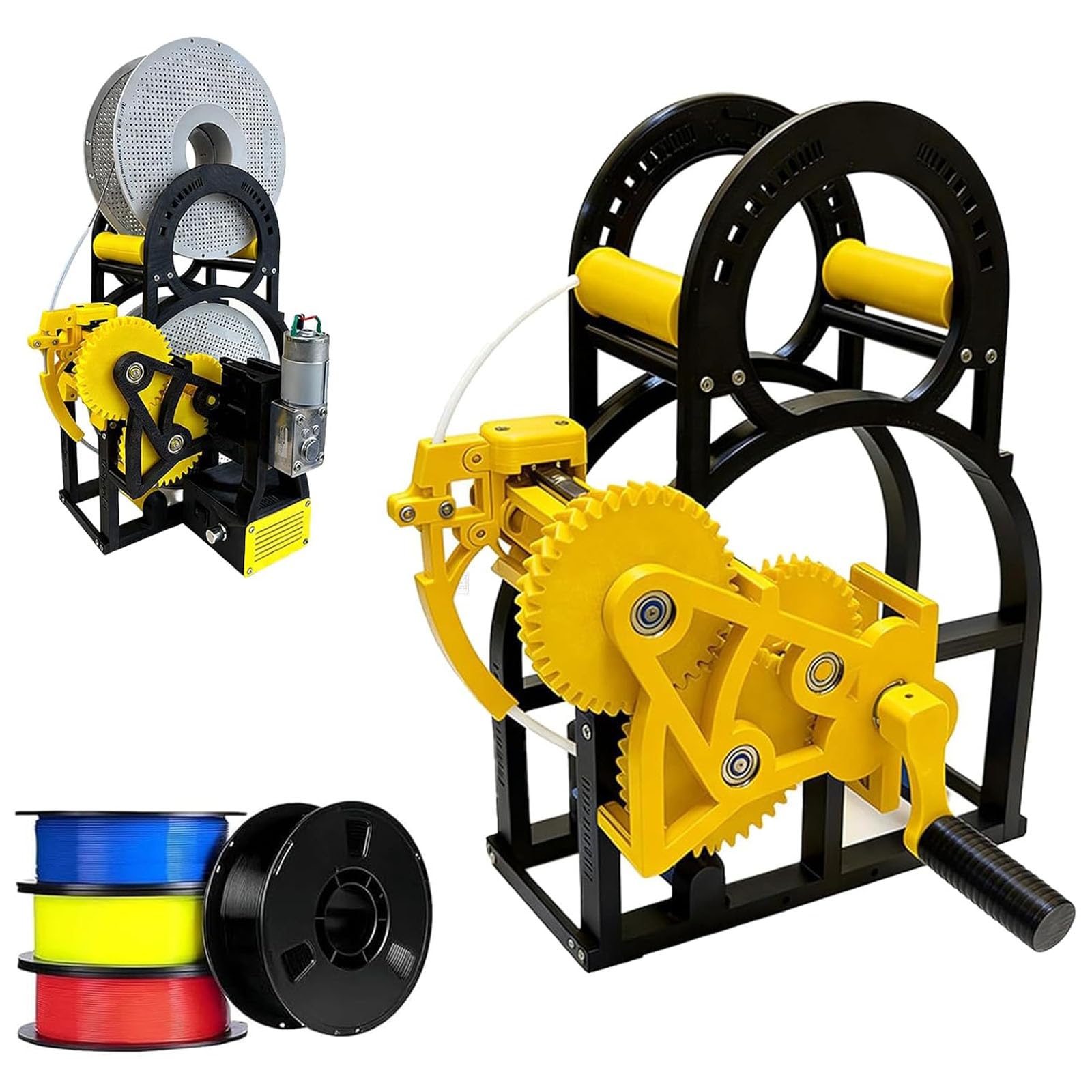 Bobinatore di filamento elettrico da 36 W Avvolgitore di materiali di consumo industriali 3D con cuscinetti di precisione e guida lineare in metallo Avvolgimento ad alta efficienza per ottimizzare