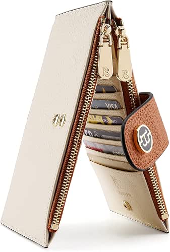 BOSTANTEN Leather Wallets for Women Large RFID Blocking Slim Bifold