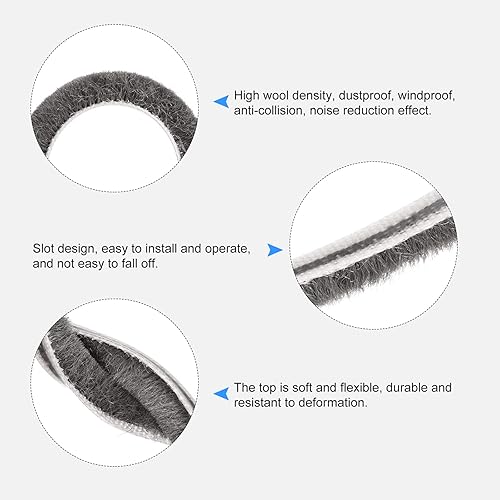 Miniatura 4 de METALLIXITY Burlete de cepillo (932 x 14 x 32.8 pies), ranura para tarjetas, tira de cepillo para puerta, ventana, armario