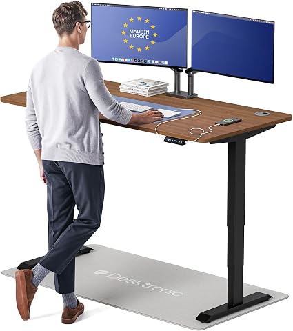 Desktronic HomePro Standing Desk 60x30 - Electric Height Adjustable, Dual Mot...