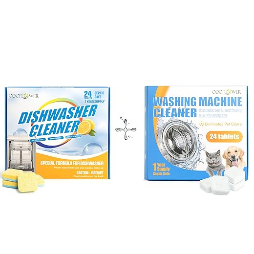 24-count Dishwasher Cleaner Tablets+24PC Washing Machine Cleaner Tabl Tablets, Formulated for Pet Owners, Pet Hair Remover, Deodorizer, Work with Top & Front Load, HE, Deep Cleaning Descaler