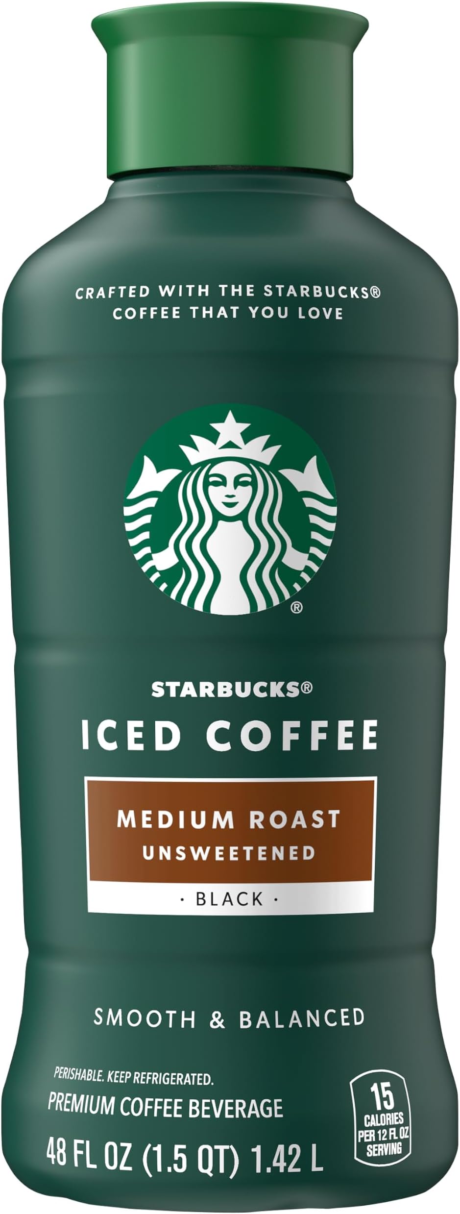 Medium Roast Iced Coffee, Black Unsweetened, 48 Fl Oz Bottle