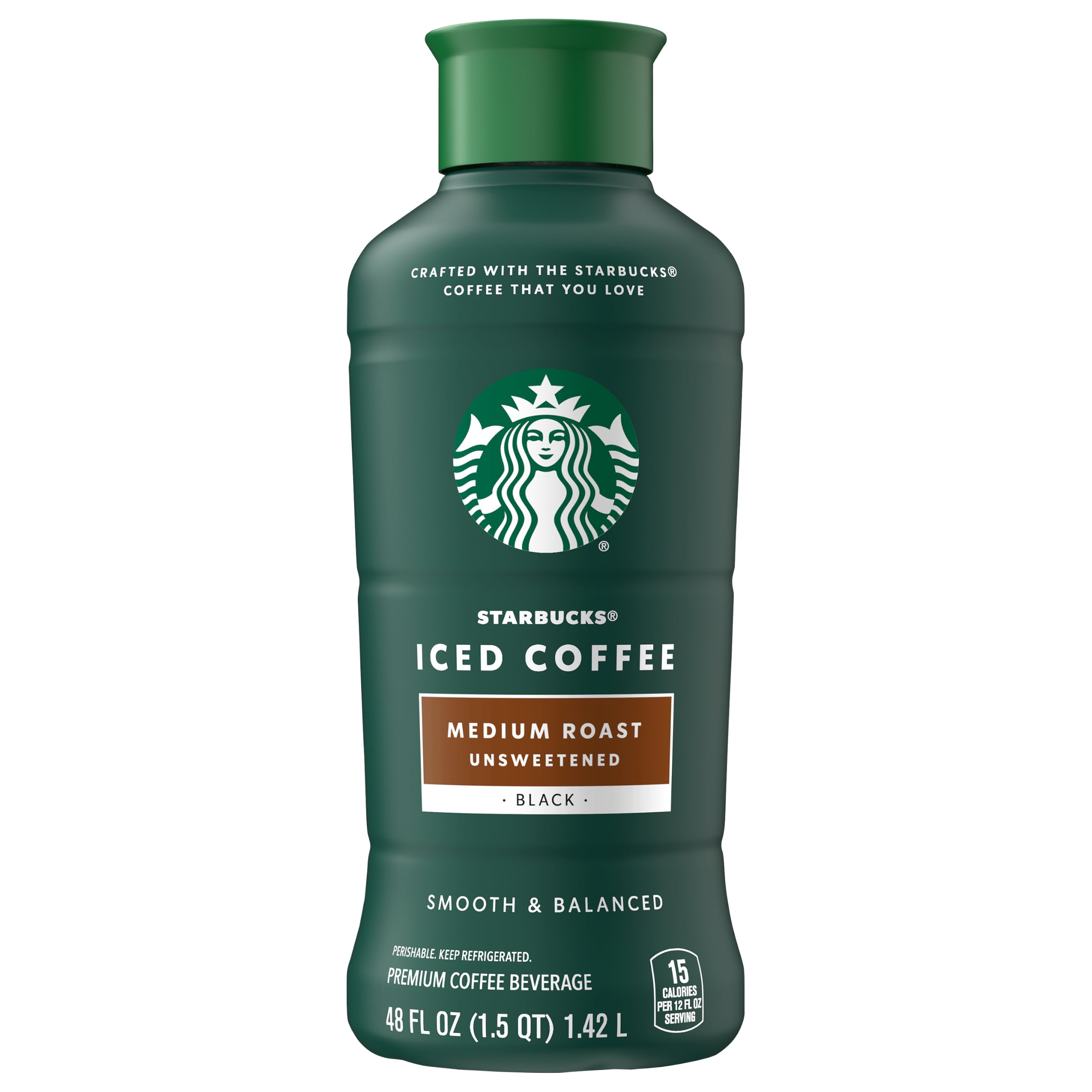 Medium Roast Iced Coffee, Black Unsweetened, 48 Fl Oz Bottle