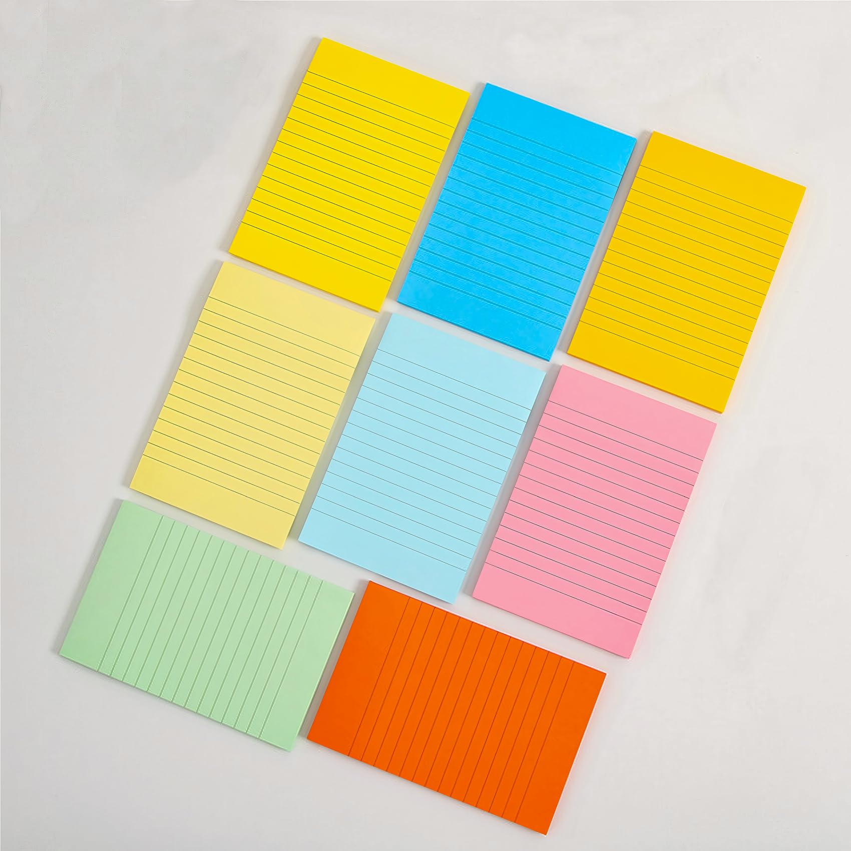 SHINTAYL 8 Pack Lined Sticky Notes 4x6 inch - 8 Pastel Colors Large Ruled Post Sticky Colorful Super Sticking Sticky Notes with Lines for Office, Home
