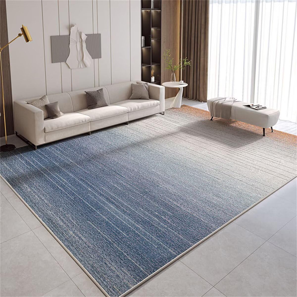 Tapis de sol resistant pour le dressing de salon bleu gris 60x120