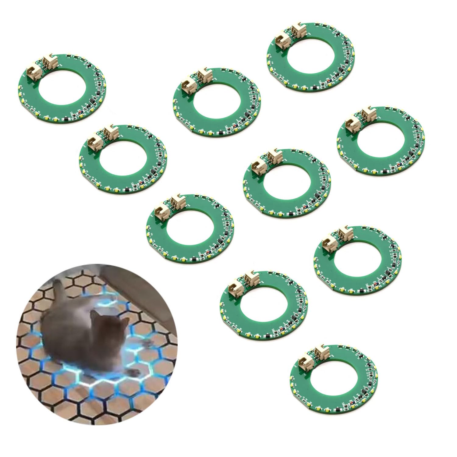 Touch Sensor Circuit Board DIY Touch-Sensitive Smart Table Module Built-in LED Light for Hexagon Coffee Luminous Table Touch Light Up Touch Switch