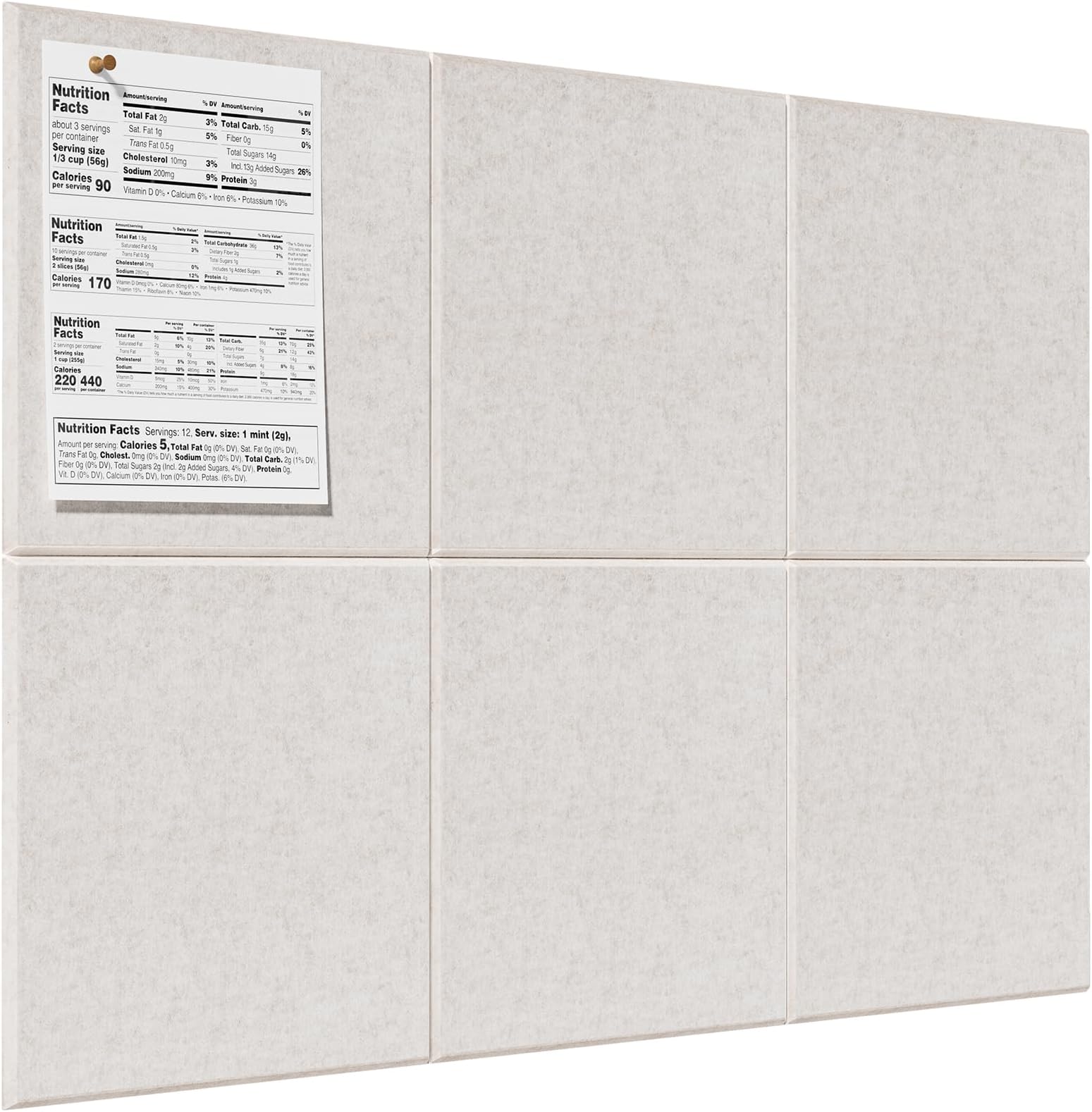 MaxGear Large Cork Board for Wall 36" x 24", Light Tan Bulletin Board, 6 Pack Felt Wall Tiles with Pushpins, Cork Boards for Office Push Pin Board Tack Board Felt Board