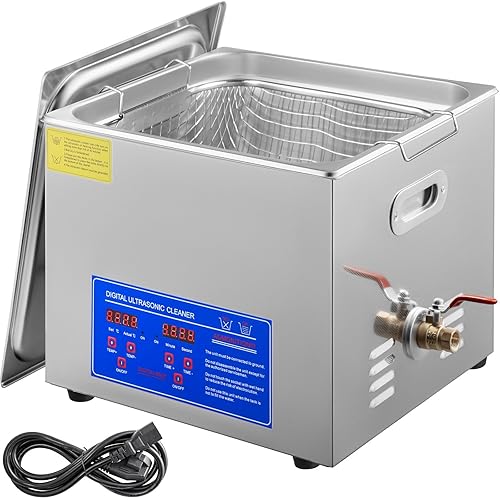 Limpiador ultrasónico profesional con temporizador digital y calentador - Capacidad de 15 L - Ideal para piezas industriales y limpieza de
