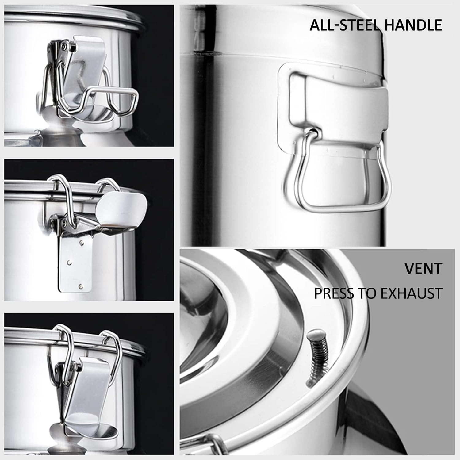 Milk Can Milk Bucket Heavy Duty Milk Can 304 Stainless Steel Milk Bucket Wine Pail Bucket with Sealed Lid and Spigot Milk Transport Can Milk Jug (Silver 35L)