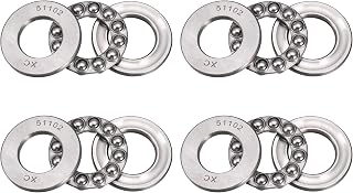 uxcell 51102 Miniature Thrust Ball Bearing 15mm x 28mm x 9mm Chrome Steel with Washer 4pcs