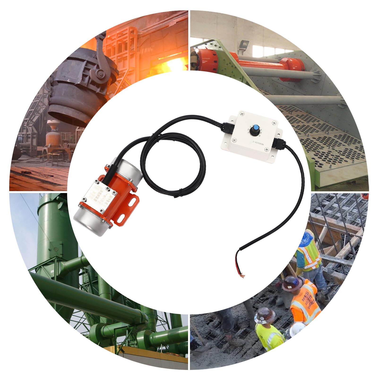 9 Stufen DC12V IP65 60W 4000U/min Vibrationsmotor Bürstenlos Elektro Motor Rüttelsieb Elektrisch Rüttler Elektromotor Getriebemotor