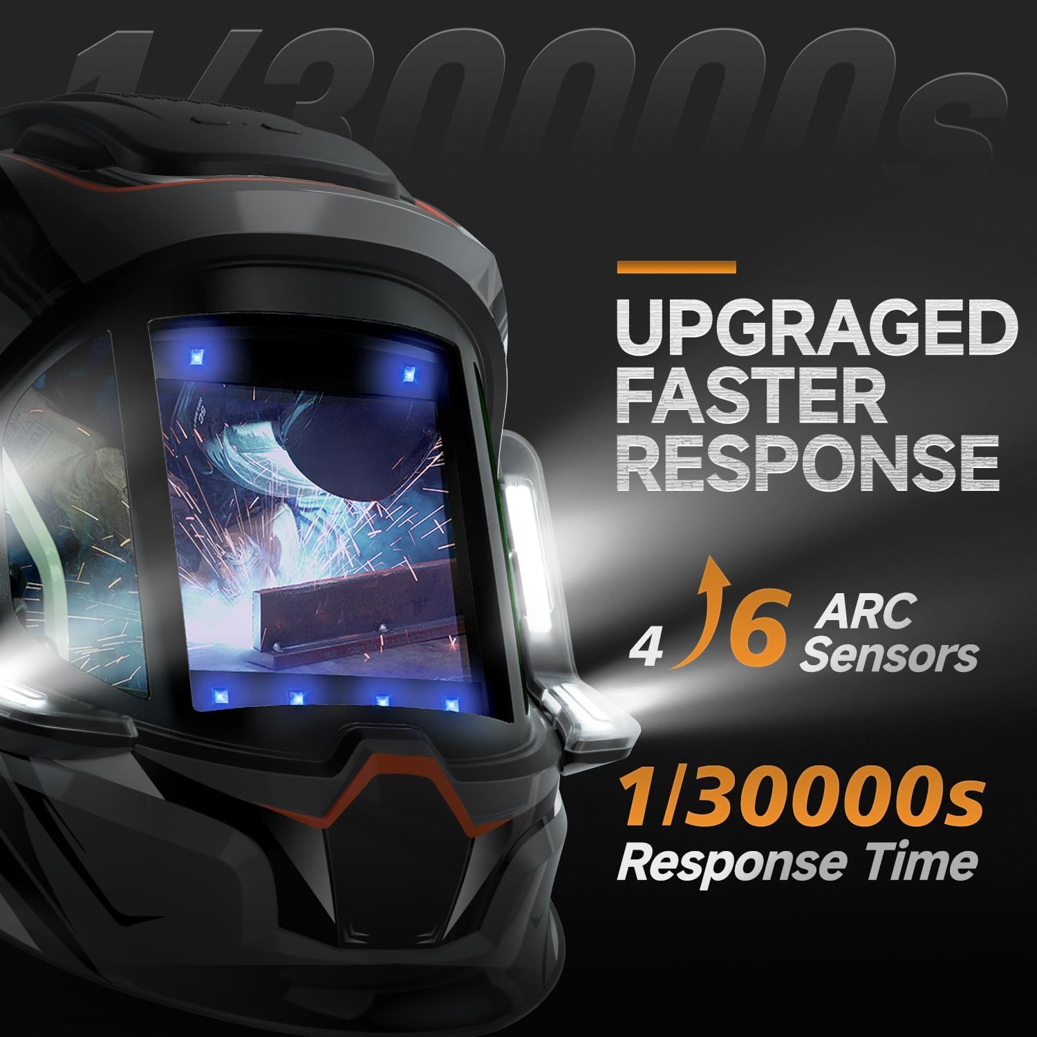 ANDELI Welding Helmet with 4 LED Light, Panoramic Large Viewing Screen 3.94"X3.74" True Color Auto Darkening Welding Helmet, 6 Arc Sensor Wide Shade 4/5-9/9-13 Welder Mask Type-C Charging - Image 4