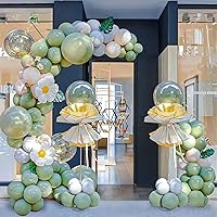 Vista 5 de Kit de arco de globos de 8.2 pies y 5 pies ajustable, soporte de arco de medio globo, forma de flexión, marco de arco de globo con base rellenable