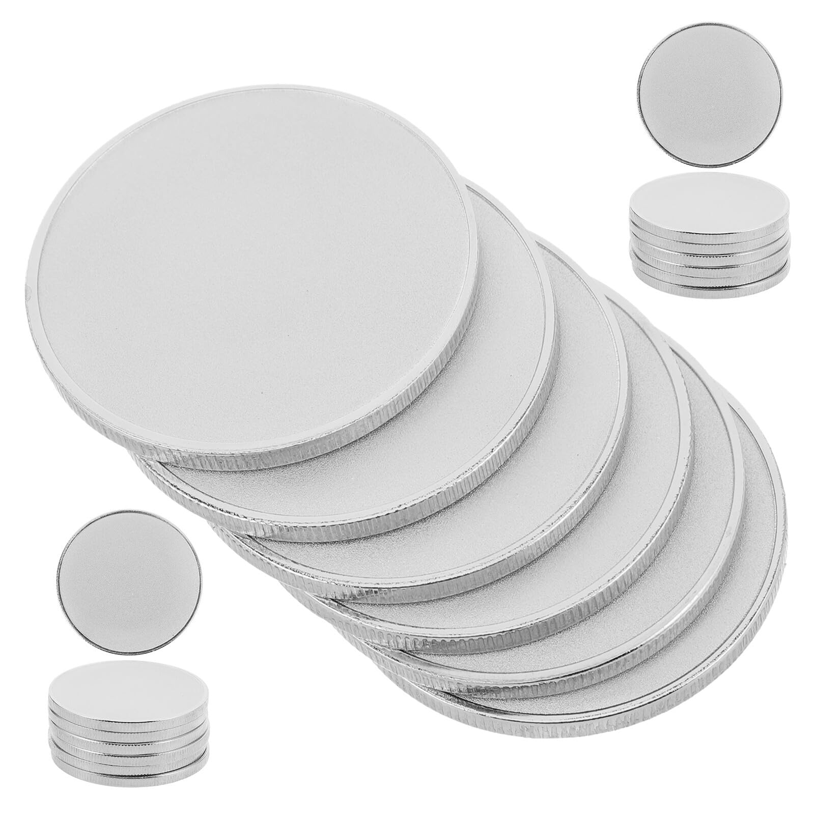 DECHOUS 20 Stück Gravierbare Metallrohlinge 40mm Runde Gedenkmünzen aus Langlebiger Legierung mit Gewinderand Selbstgemacht Erinnerungsmünzen für Geburtstage und Jubiläen