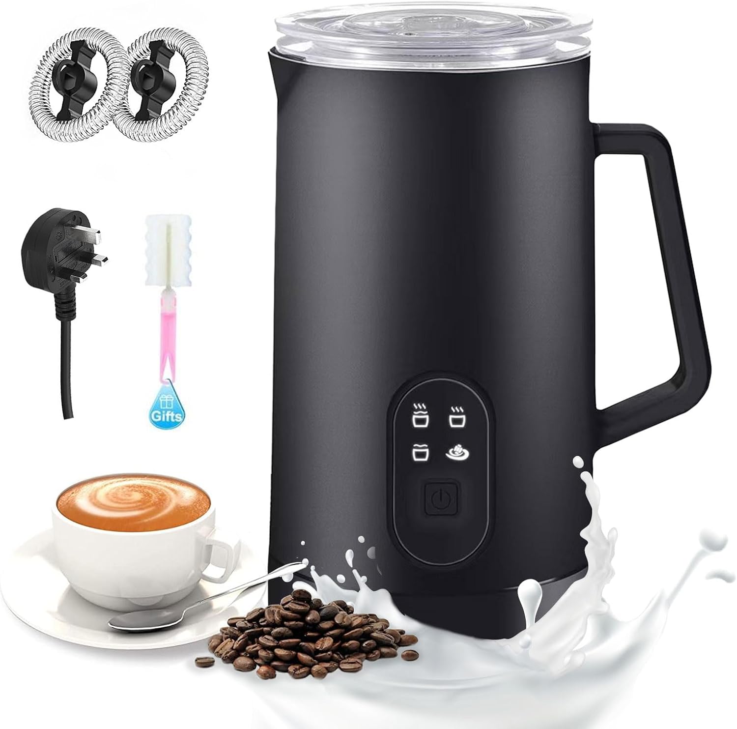 TDOO 4in1 Electric Milk Frother,10.5oz/ 300ml Large Capacity Foam