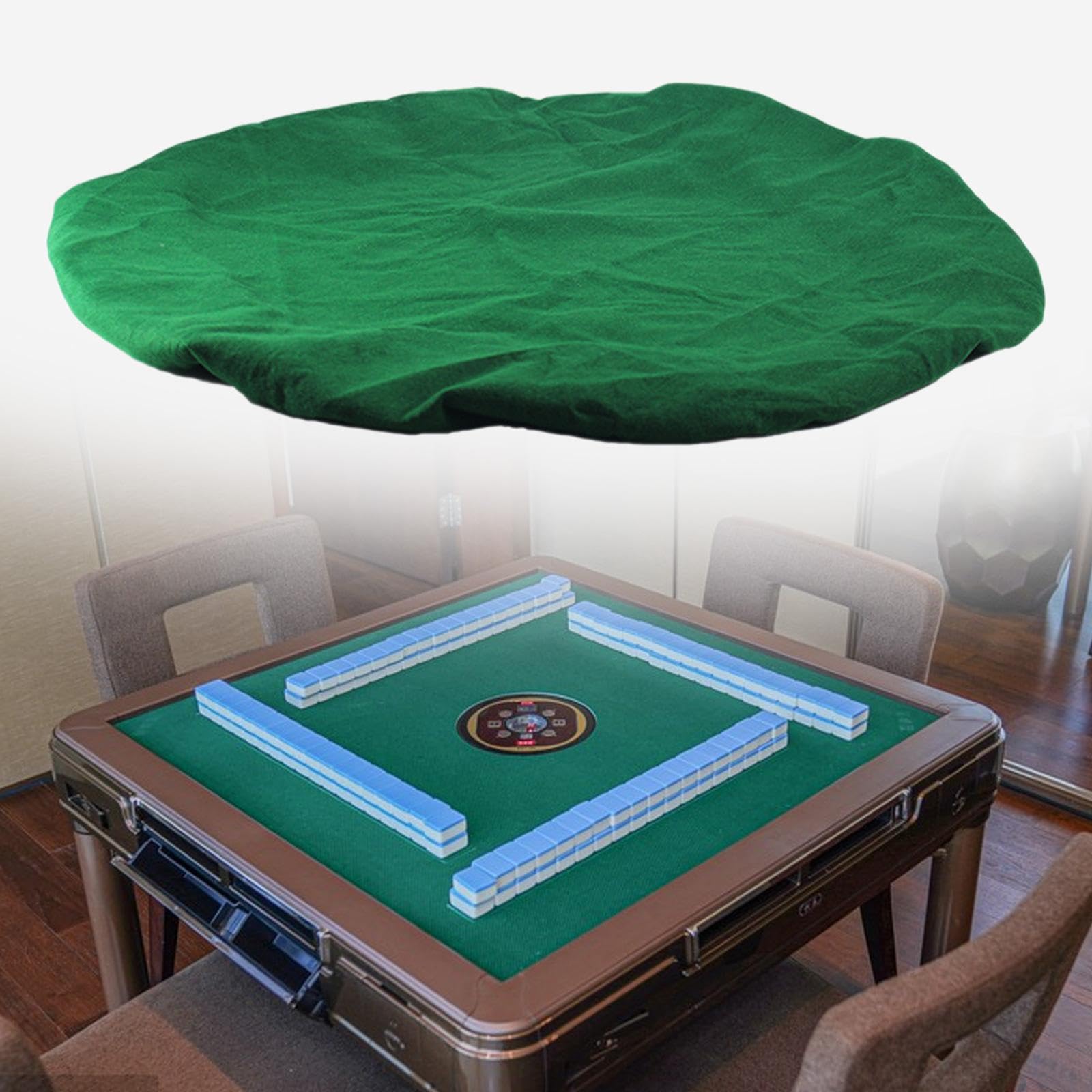 麻雀テーブル 緑色 円形 フェルト製
