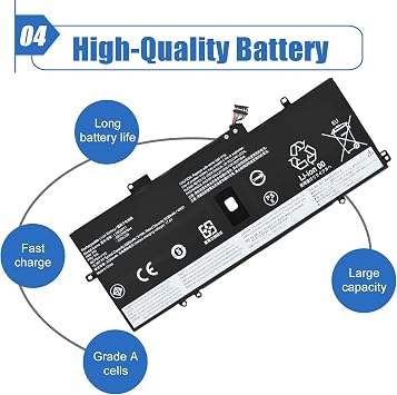 51Wh L18C4P71 Battery Compatible with Lenovo Thinkpad X1 Carbon 7th 8th Gen ThinkPad X1 Yoga 4th 5th Gen Series L18L4P71 SB10K97642 SB10K97643 SB10K97644 SB10T83174 02DL004 02DL005 02DL006 15.36V