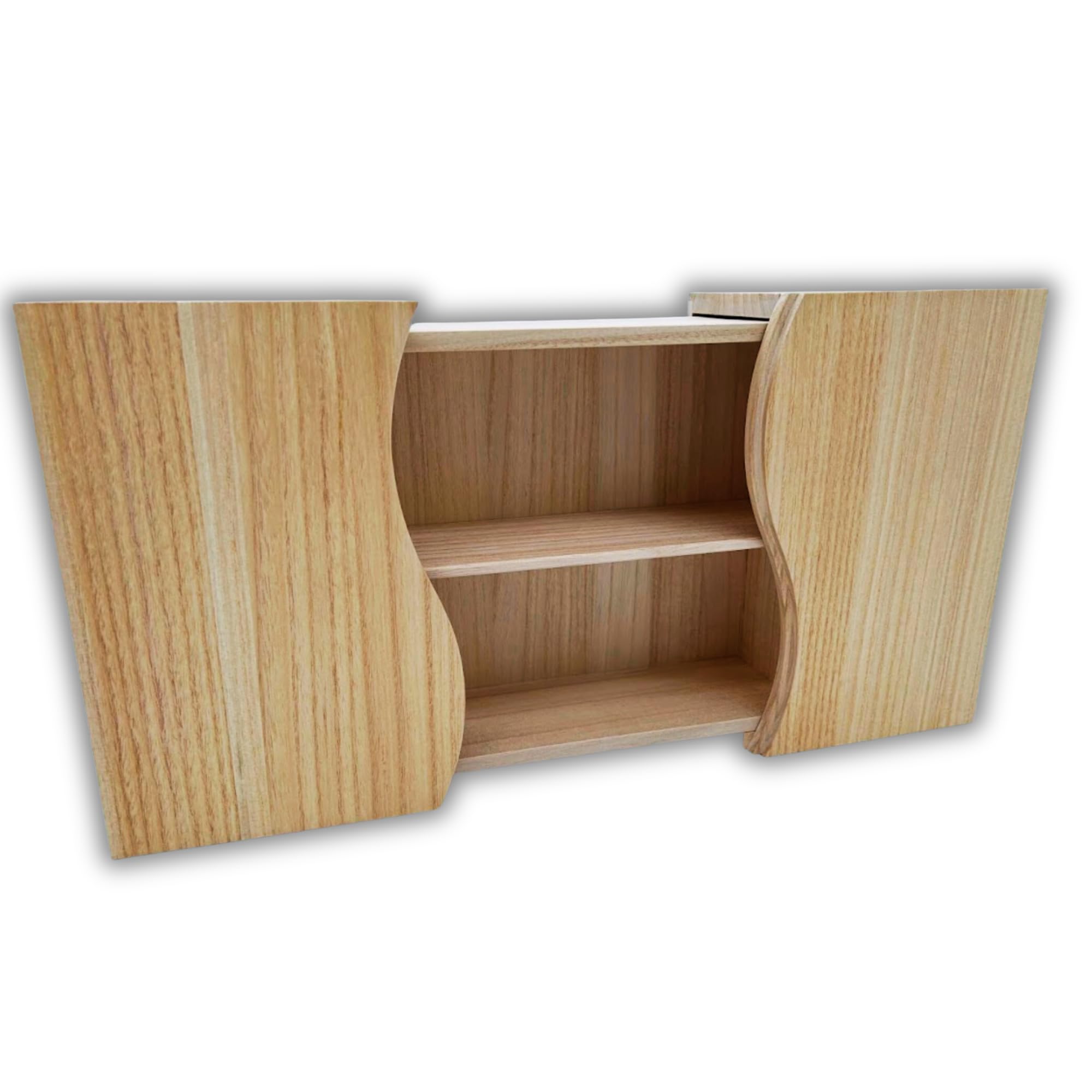 UPB Japan OmoiHako Adjustable Kiribox: Elegant Wooden Display & Storage Shelf (W:11.8-20.1in x D:4.4in x H:9.8in)