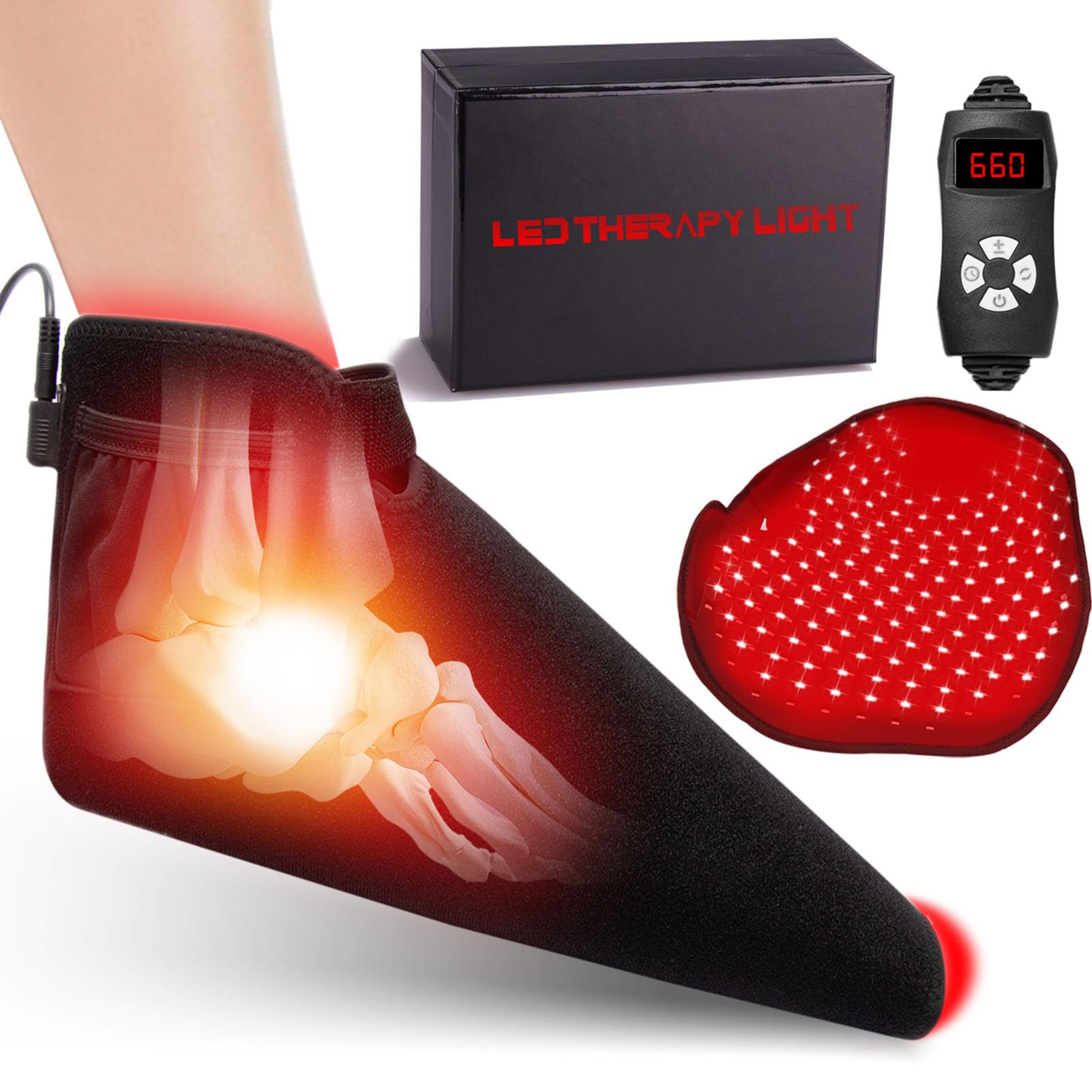Miaimther Red Light Therapy Shoes, 660nm & 850nm Near Infrared Light Boots for