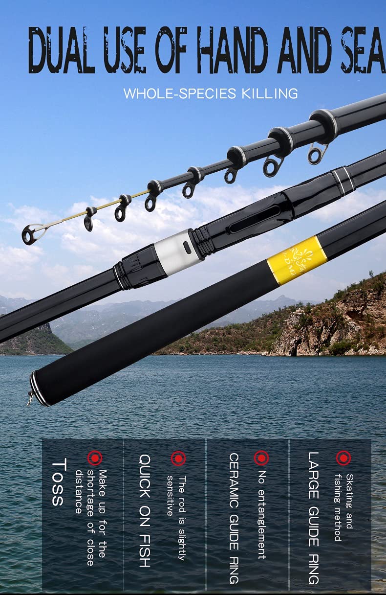 Carbon Angelrute 2.4 M-5,4 M Bream SHEETER Rad CO2 Telescopic SUPER Hard FISCLE ROP SUPER Light CARP Angelrute (Size : 300cm)