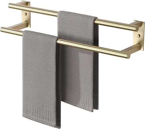 Miniatura 7 de Alise Toallero doble de baño, toallero negro mate para baño, toallero de montaje en pared, toallero de acero inoxidable SUS304 resistente, GDL7400-B