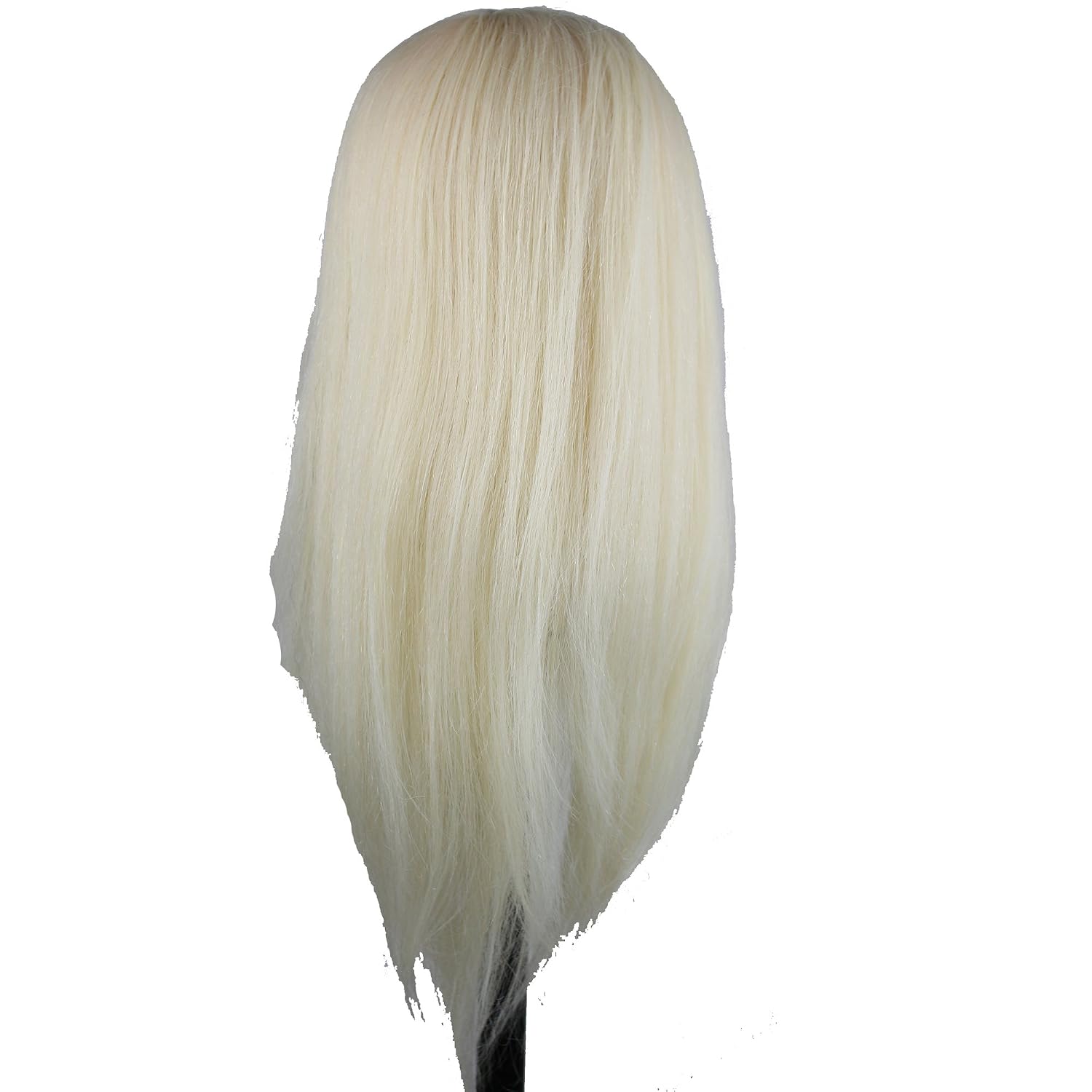 22inch Light Blonde Long Human and Synthetic Hair Hairdressing Dummy Mannequin Training Head with Wig Head Holder