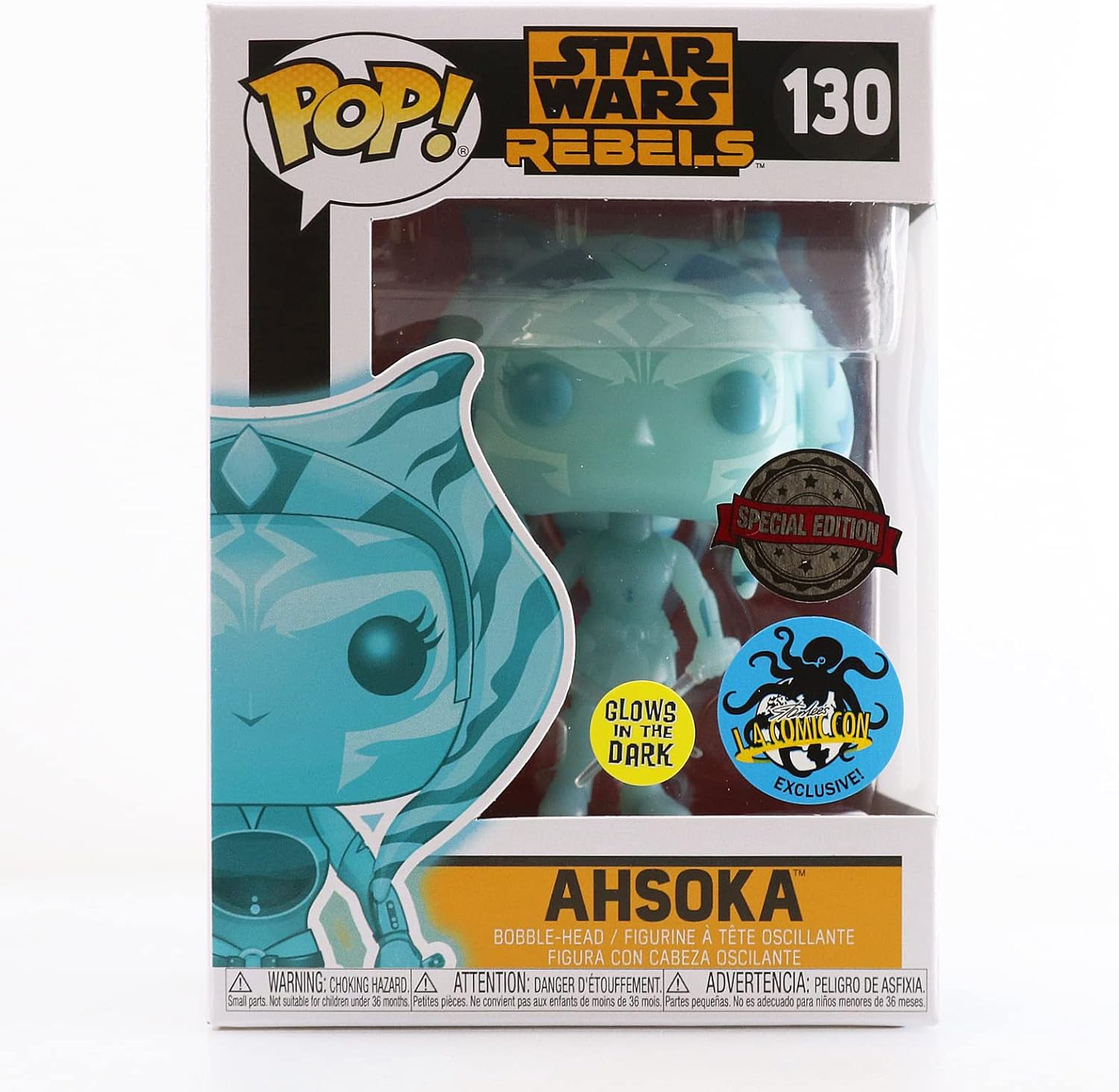 Funko Pop! Star Wars Rebels #130 Glow in The Dark Ahsoka (2017 Comikaze Exclusive)