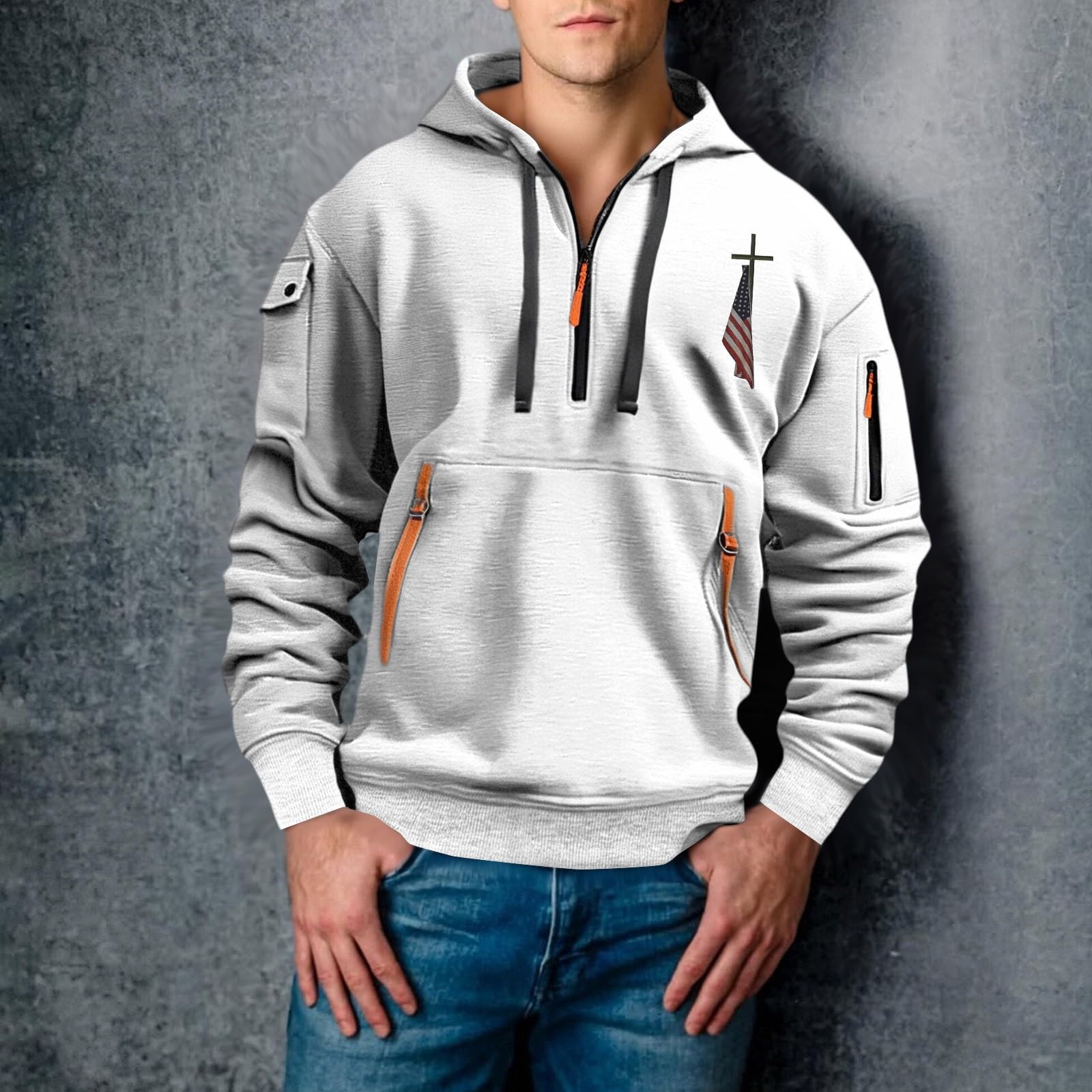 Chaqueta Verano Hombre Sudadera con Capucha Juvenil Y Moderna para Hombre, Ideal Otoño E Invierno, Camiseta Estampada En 3D Flores Dinámicas. Sudaderas De Vestir (White, M) Camisas Manga