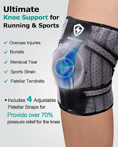 Miniatura 2 de Rodillera con estabilizadores laterales, soporte de rodilla ajustable con almohadilla de gel para rótula, rodilleras para osteoartritis MCL,