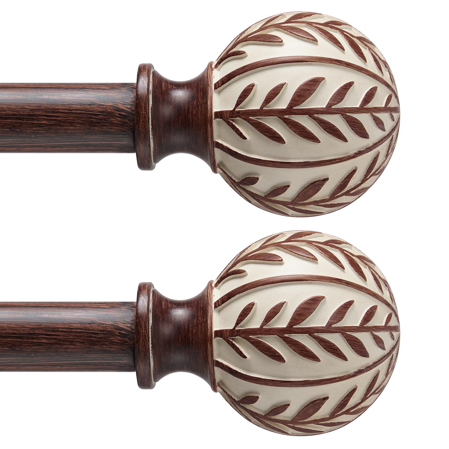 Boho Wood Curtain Rods - Rustic & Adjustable -23