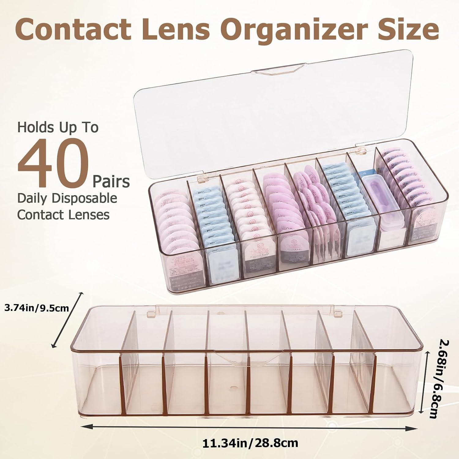 Daily Contact Lens Case,Contact Case for Travel,Clear Disposable Contact Lens Organizer,Flip Top Contact Holder for Disposable Lenses & Dailies