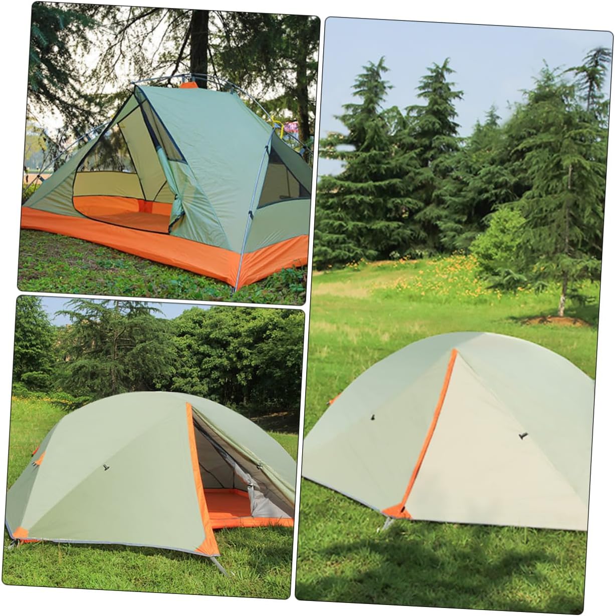Double Layer 2-Person Camping Tent Waterproof Outdoor Shelter with Aluminum Poles Windproof Rainproof Travel Tent for Hiking and Camping