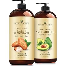 Handcraft Blends Rich Nourish Set Avocado Oil and Sweet Almond Oil 2 x 16 Fl Oz 100% Pure & Natural Premium Body Oils for Dry Skin and Massage