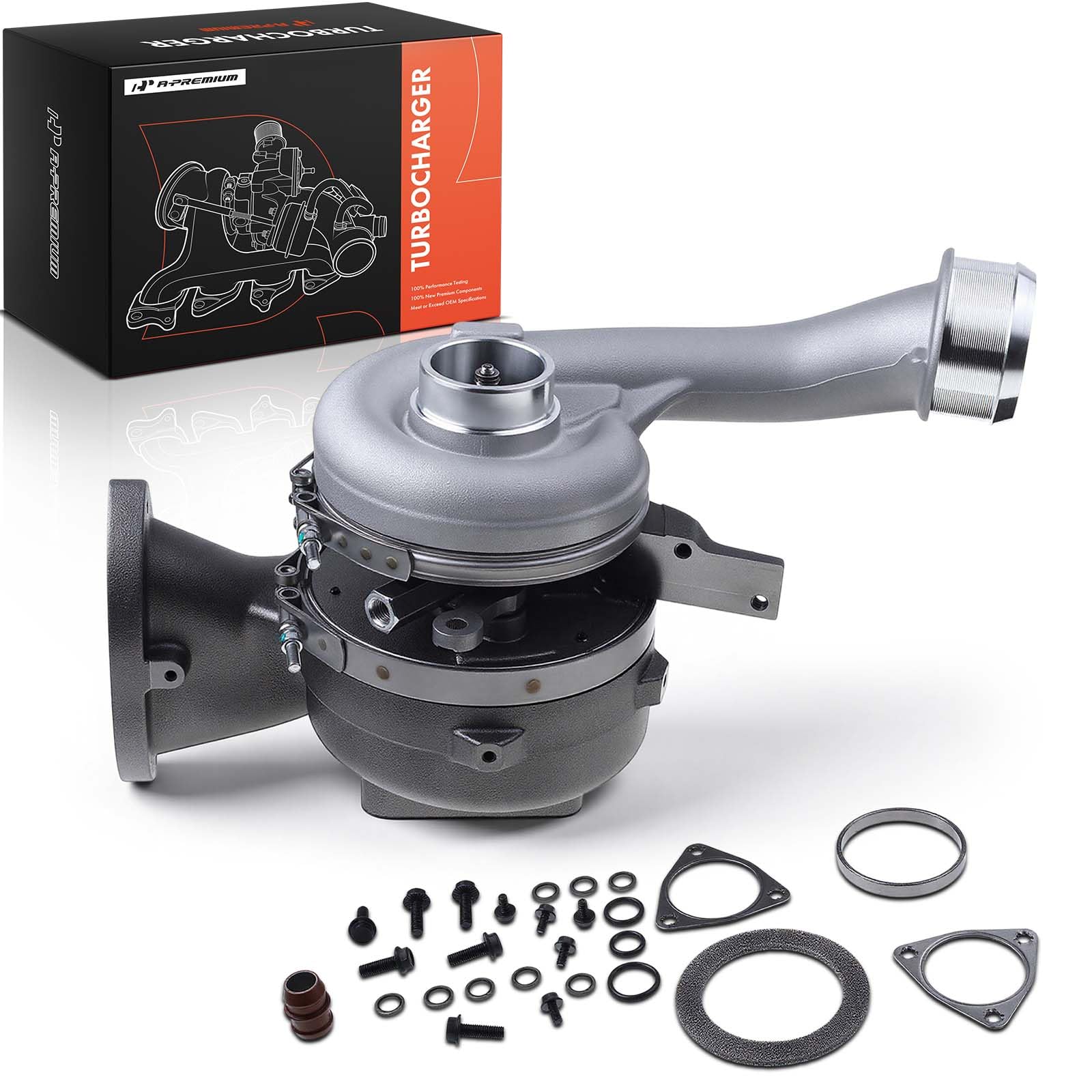 A-Premium V2S Complete Turbo Turbocharger Kit with Gasket Compatible with Ford F-250/250/350/450/550 Super Duty 2008-2010, 6.4L Powerstroke, High