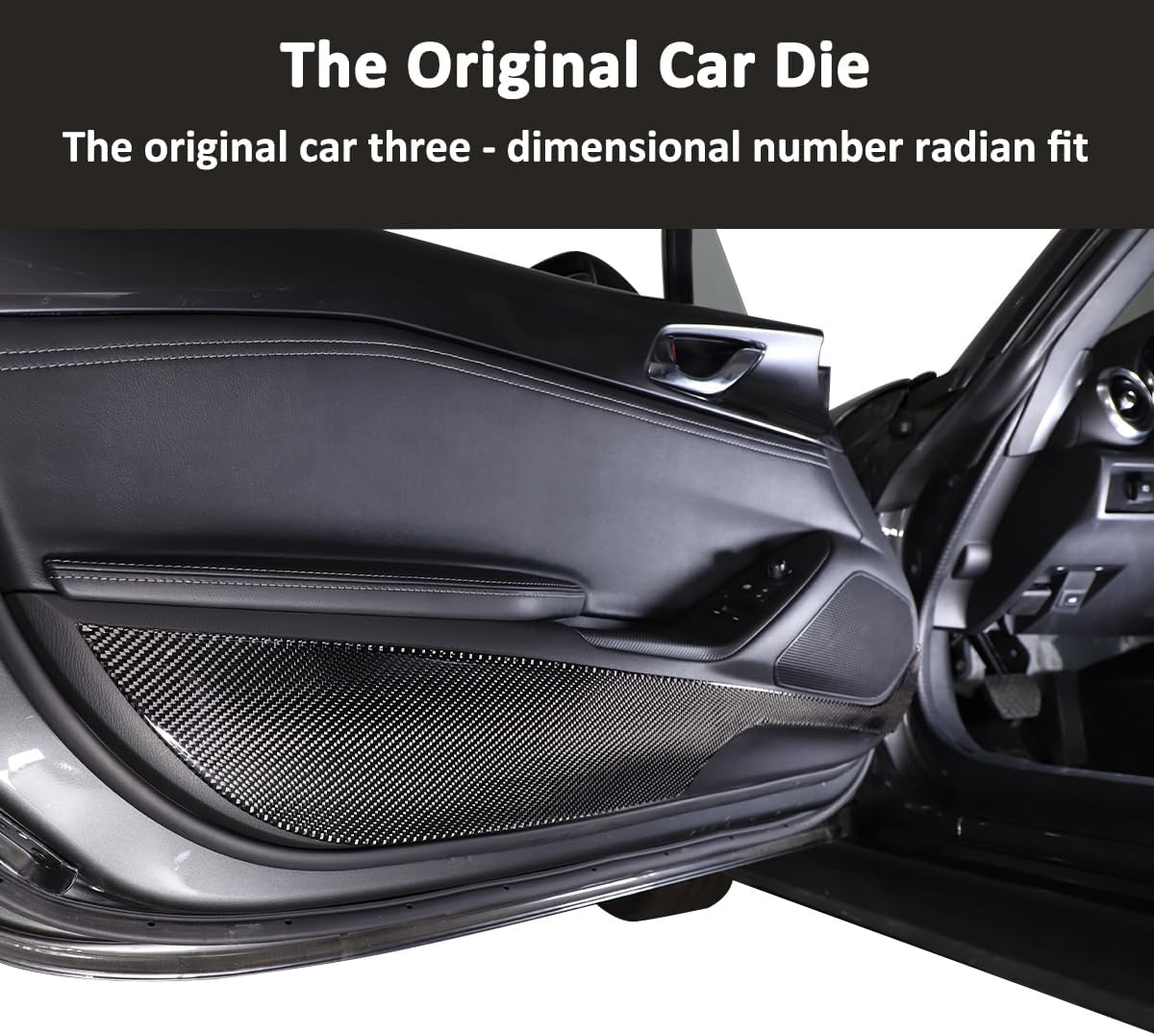 Soft Carbon Fiber Door Anti-Kick Trim for Mazda MX-5 ND 2015-2023, Black