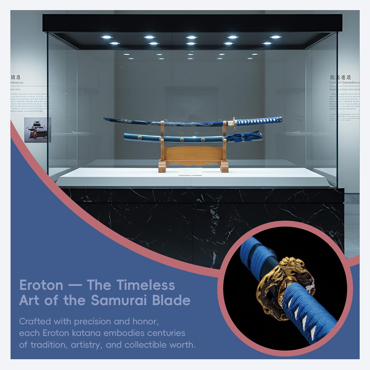 eroton- Full Handmade Real Japanese Samurai Katana Sword 1045/1060/1095/T10High Carbon Steel Heat Tempered/Clay Tempered, Dragon Tsuba,Full Tang,Functional Sharp, Razor Sharp,Battle Ready(2.7ib)…