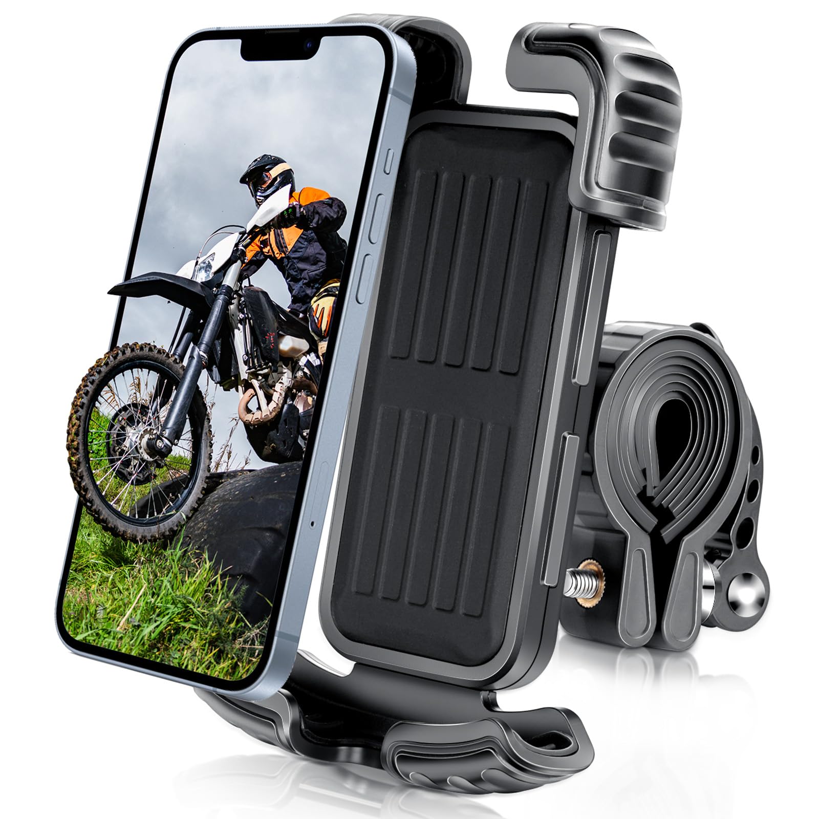 Support Téléphone Vélo/moto Universel 360° - Pince Ajustable, Fixation Sans Outils, Pour Smartphones 4,7 à 7 Pouces