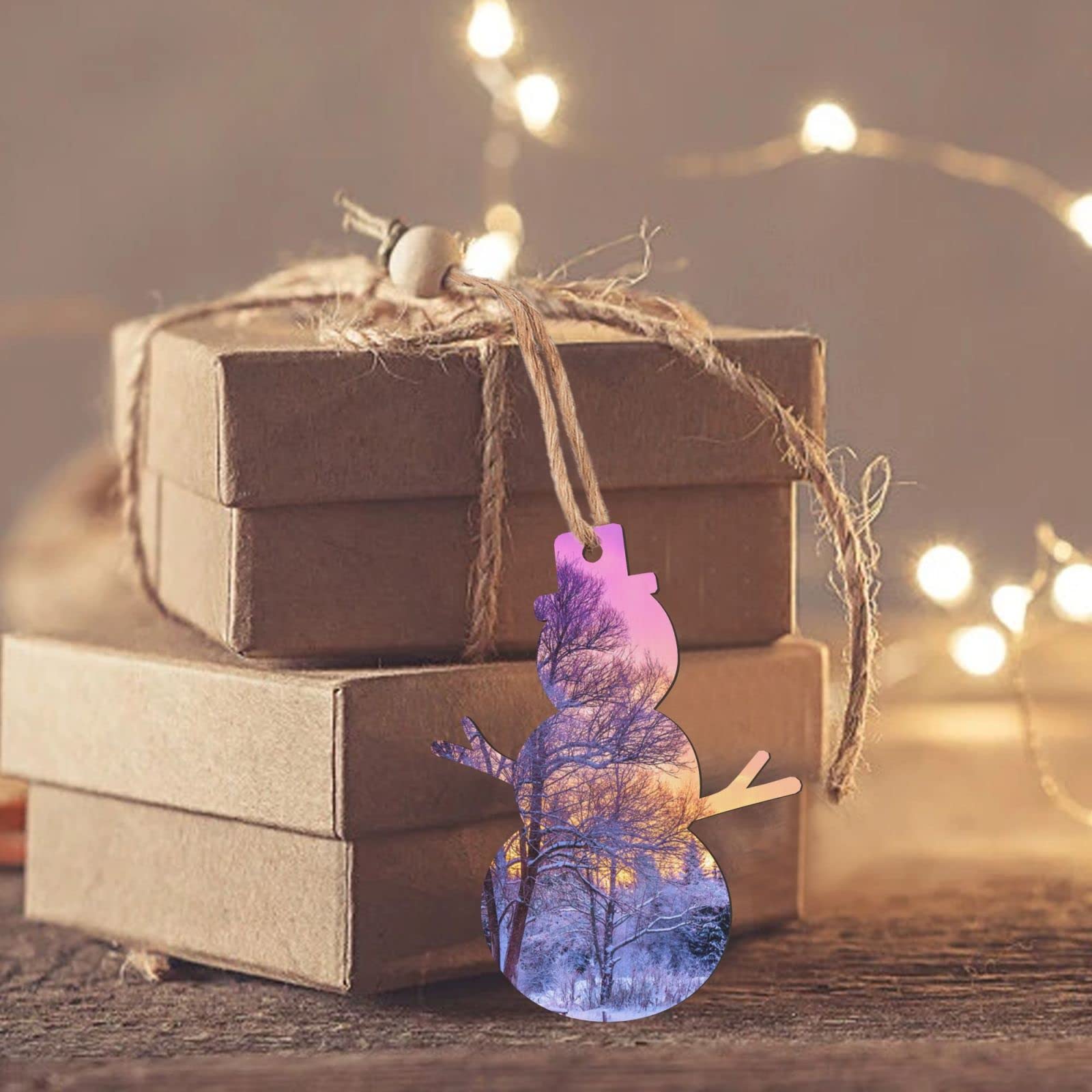 Amazon.co.jp: 木製クリスマスオーナメント6個 冬の風景 クリスマス