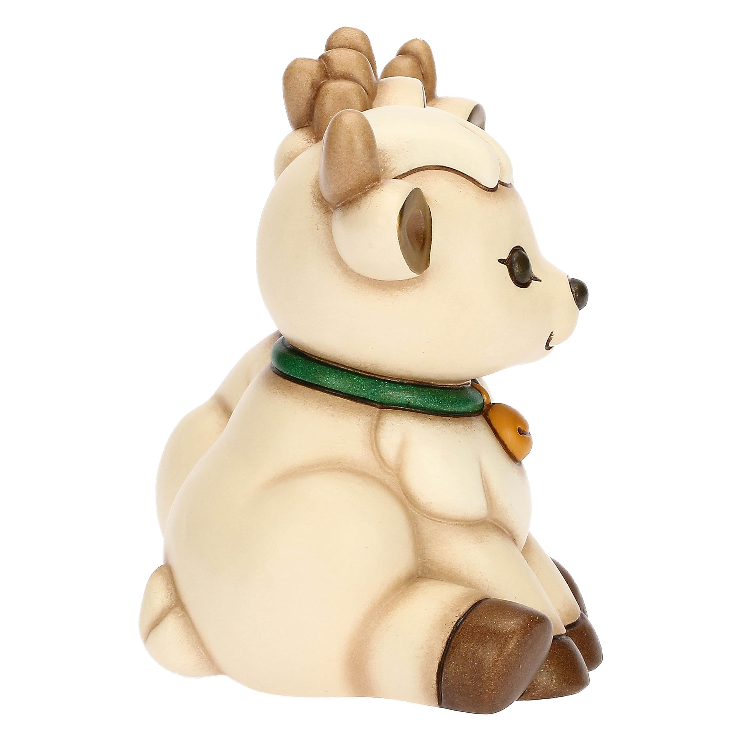 THUN, Coppia Renna Robin Abbracciati in Ceramica Decorata a Mano, Addobbo Natalizio, Idea Regalo, 14.7x9.5x13.4 cm h