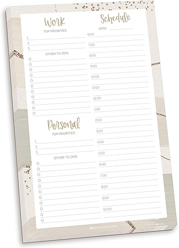 bloom daily planners Bloc de notas cronometrado de trabajo y personal de tareas pendientes, sin fecha, lista de verificación por hora, organizador