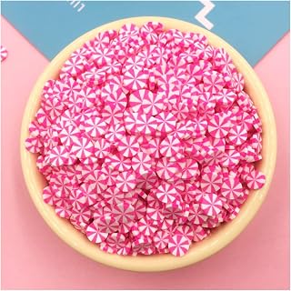QR 100 g de 5 mm Candy redondo Decoración de pasteles falsos Polímero Clay caliente asperja for el oficio Bricolaje Accesorios de limo Partículas de lodo Klei de plástico T1130 ( Color : Rose red )