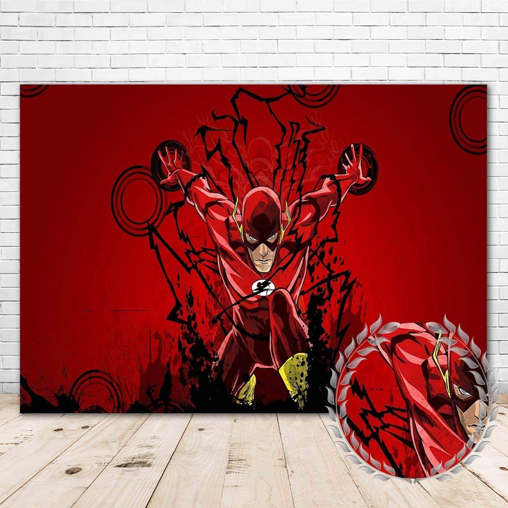 Buy YouRan Super Hero Flash Birthday Backdrop 7x5 Comic Superhero The