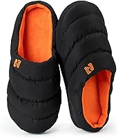 RockDove Men's Campground Puffer Slippers - Memory Foam Cozy Warm Non-Slip Indoor Outdoor House Shoes Machine Washable