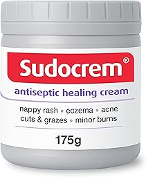 Sudocrem® Antiseptic Healing Cream, Zinc Oxide Cream for Nappy Rash, Eczema, Acne, and Minor Burns, 175g (Pack of 1)