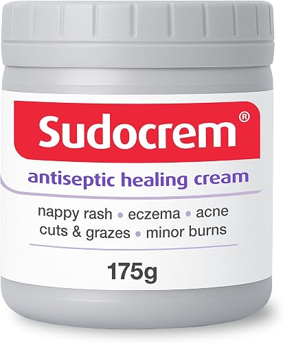 Sudocrem® Antiseptic Healing Cream, Zinc Oxide Cream for Nappy Rash, Eczema, Acne, and Minor Burns, 175g (Pack of 1)